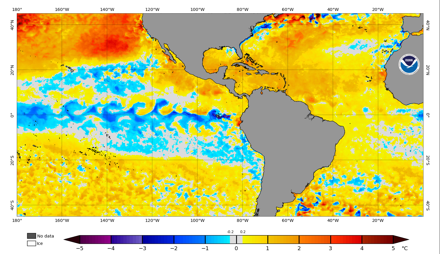 NOAA Coral Reef Watch Daily 5km SST Anomalies 17 Sept 2025
