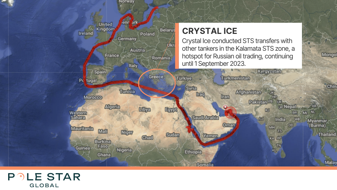 Crystal Ice as a member of the dark fleet