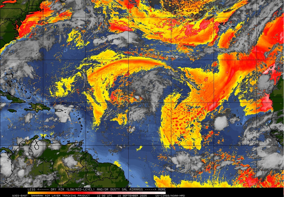 Saharan Air Layer valid for 12Z 18 Sept 2025.
